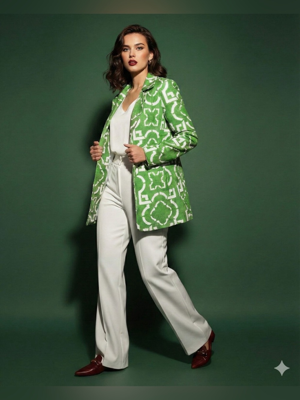 Skirtin Around Retro Geometric Print Blazer Size 8